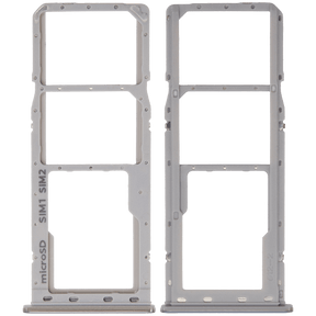 Dual Sim Card Tray Compatible For Samsung Galaxy A20 (A205 / 2019) / A30 (A305 / 2019) / A50 (A505 / 2019) (Silver)