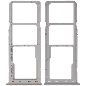 Dual Sim Card Tray Compatible For Samsung Galaxy A20 (A205 / 2019) / A30 (A305 / 2019) / A50 (A505 / 2019) (Silver)