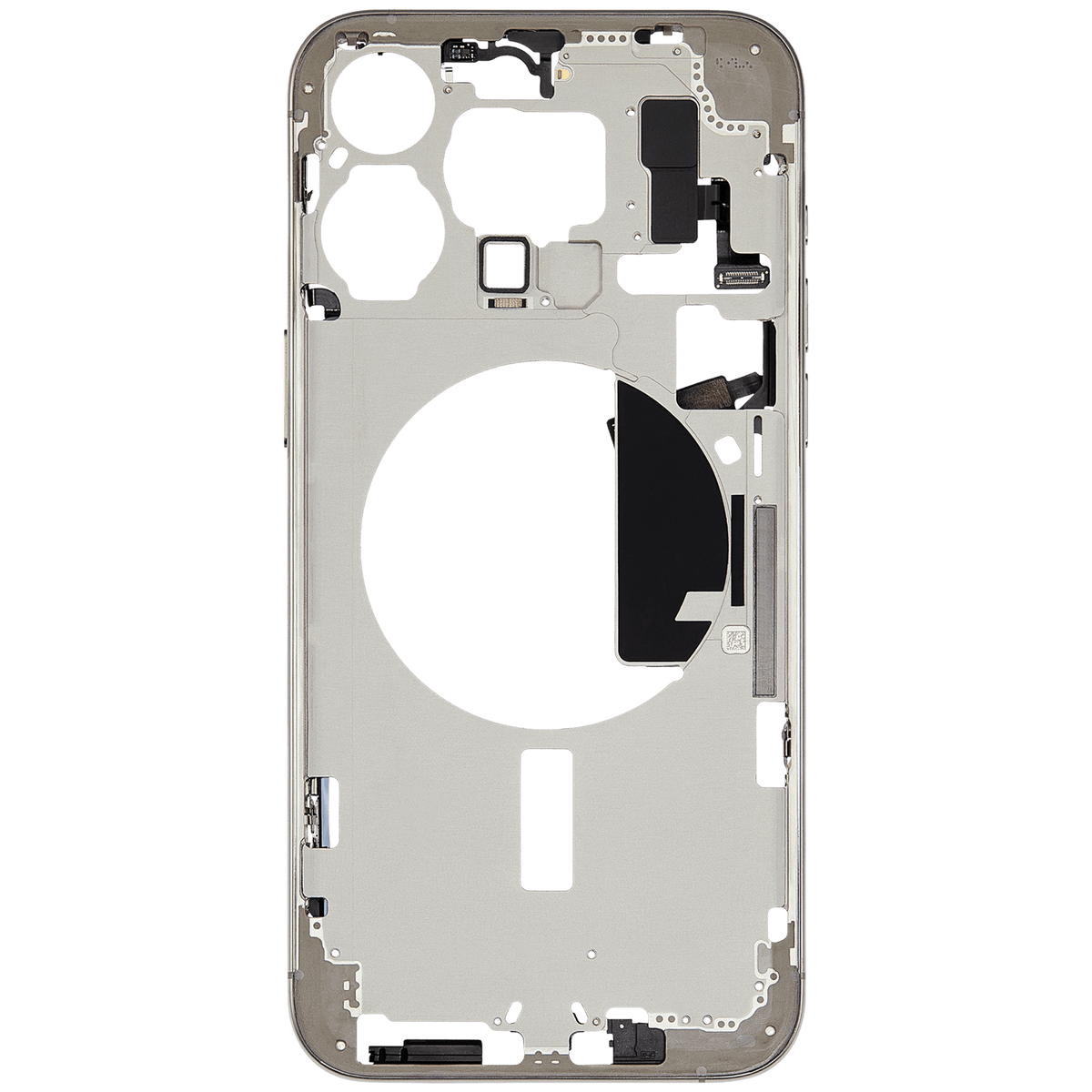 Mid-Frame Housing With Power And Volume Button Compatible For iPhone 15 Pro Max (International Version) (Used OEM Pull: Grade A) (Natural Titanium)