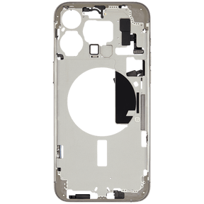 Mid-Frame Housing With Power And Volume Button Compatible For iPhone 15 Pro Max (International Version) (Used OEM Pull: Grade A) (Natural Titanium)