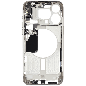 Mid-Frame Housing With Power And Volume Button Compatible For iPhone 15 Pro Max (International Version) (Used OEM Pull: Grade A) (Natural Titanium)