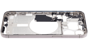 Mid-Frame Housing With Power And Volume Button Compatible For iPhone 15 Pro Max (International Version) (Used OEM Pull: Grade A) (Natural Titanium)