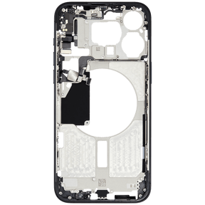 Mid-Frame Housing With Power And Volume Button Compatible For iPhone 15 Pro Max (International Version) (Used OEM Pull: Grade A) (Blue Titanium)