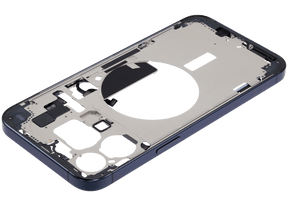 Mid-Frame Housing With Power And Volume Button Compatible For iPhone 15 Pro Max (International Version) (Used OEM Pull: Grade A) (Blue Titanium)