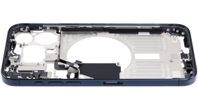 Mid-Frame Housing With Power And Volume Button Compatible For iPhone 15 Pro Max (International Version) (Used OEM Pull: Grade A) (Blue Titanium)