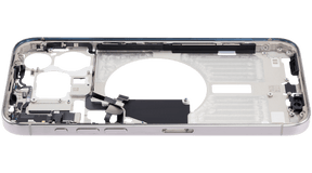 Mid-Frame Housing With Power And Volume Button Compatible For iPhone 15 Pro Max (International Version) (Used OEM Pull: Grade A) (White Titanium)