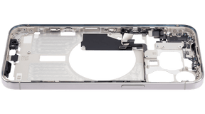 Mid-Frame Housing With Power And Volume Button Compatible For iPhone 15 Pro Max (International Version) (Used OEM Pull: Grade A) (White Titanium)