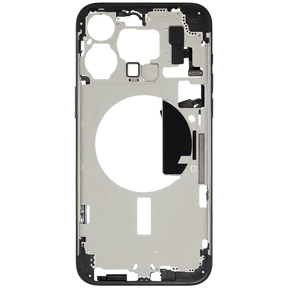 Mid-Frame Housing With Power And Volume Button Compatible For iPhone 15 Pro Max (International Version) (Used OEM Pull: Grade A) (Black Titanium)