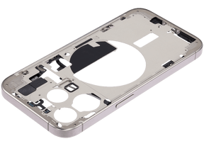 Mid-Frame Housing With Power And Volume Button Compatible For iPhone 15 Pro (International Version) (Used OEM Pull: Grade A) (Natural Titanium)