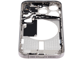 Mid-Frame Housing With Power And Volume Button Compatible For iPhone 15 Pro (International Version) (Used OEM Pull: Grade A) (Natural Titanium)