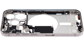 Mid-Frame Housing With Power And Volume Button Compatible For iPhone 15 Pro (International Version) (Used OEM Pull: Grade A) (Natural Titanium)