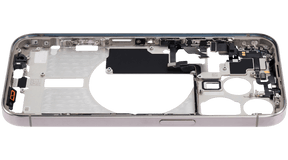 Mid-Frame Housing With Power And Volume Button Compatible For iPhone 15 Pro (International Version) (Used OEM Pull: Grade A) (Natural Titanium)