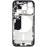 Mid-Frame Housing With Power And Volume Button Compatible For iPhone 15 Pro (International Version) (Used OEM Pull: Grade A) (Blue Titanium)