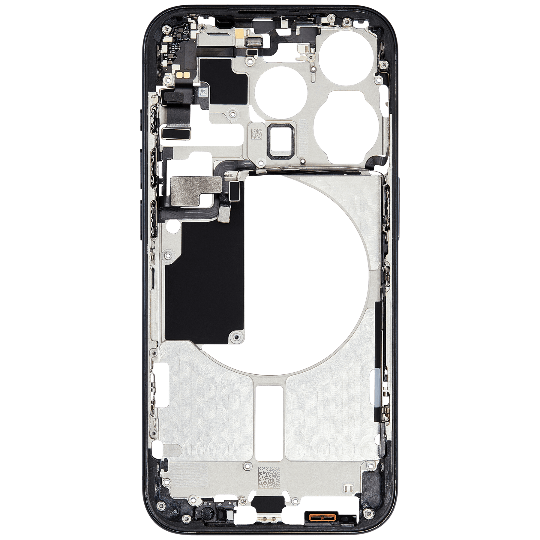 Mid-Frame Housing With Power And Volume Button Compatible For iPhone 15 Pro (International Version) (Used OEM Pull: Grade A) (Blue Titanium)