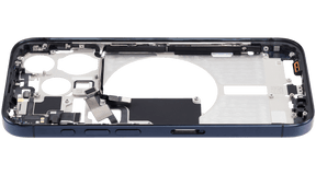 Mid-Frame Housing With Power And Volume Button Compatible For iPhone 15 Pro (International Version) (Used OEM Pull: Grade A) (Blue Titanium)