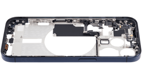 Mid-Frame Housing With Power And Volume Button Compatible For iPhone 15 Pro (International Version) (Used OEM Pull: Grade A) (Blue Titanium)