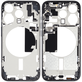 Mid-Frame Housing With Power And Volume Button Compatible For iPhone 15 Pro (International Version) (Used OEM Pull: Grade A) (Blue Titanium)