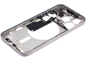 Mid-Frame Housing With Power And Volume Button Compatible For iPhone 15 Pro (International Version) (Used OEM Pull: Grade A) (White Titanium)