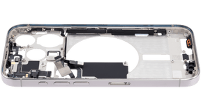 Mid-Frame Housing With Power And Volume Button Compatible For iPhone 15 Pro (International Version) (Used OEM Pull: Grade A) (White Titanium)