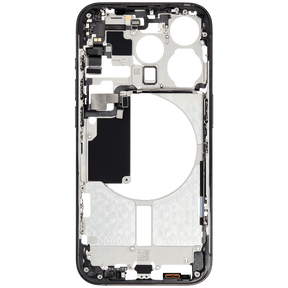 Mid-Frame Housing With Power And Volume Button Compatible For iPhone 15 Pro (International Version) (Used OEM Pull: Grade A) (Black Titanium)