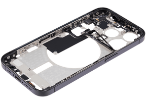 Mid-Frame Housing With Power And Volume Button Compatible For iPhone 15 Pro (International Version) (Used OEM Pull: Grade A) (Black Titanium)