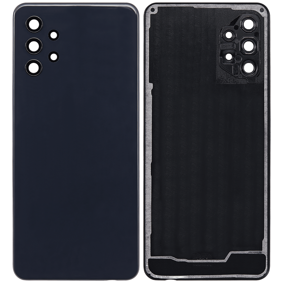 Back Cover Glass With Camera Lens Compatible For Samsung Galaxy A32 5G (A326 / 2021) (Vemake) (Awesome Black)