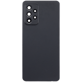 Replacement Back Cover Glass With Camera Lens Compatible For Samsung Galaxy A52 4G (A525 / 2021) (Vemake) (Black)