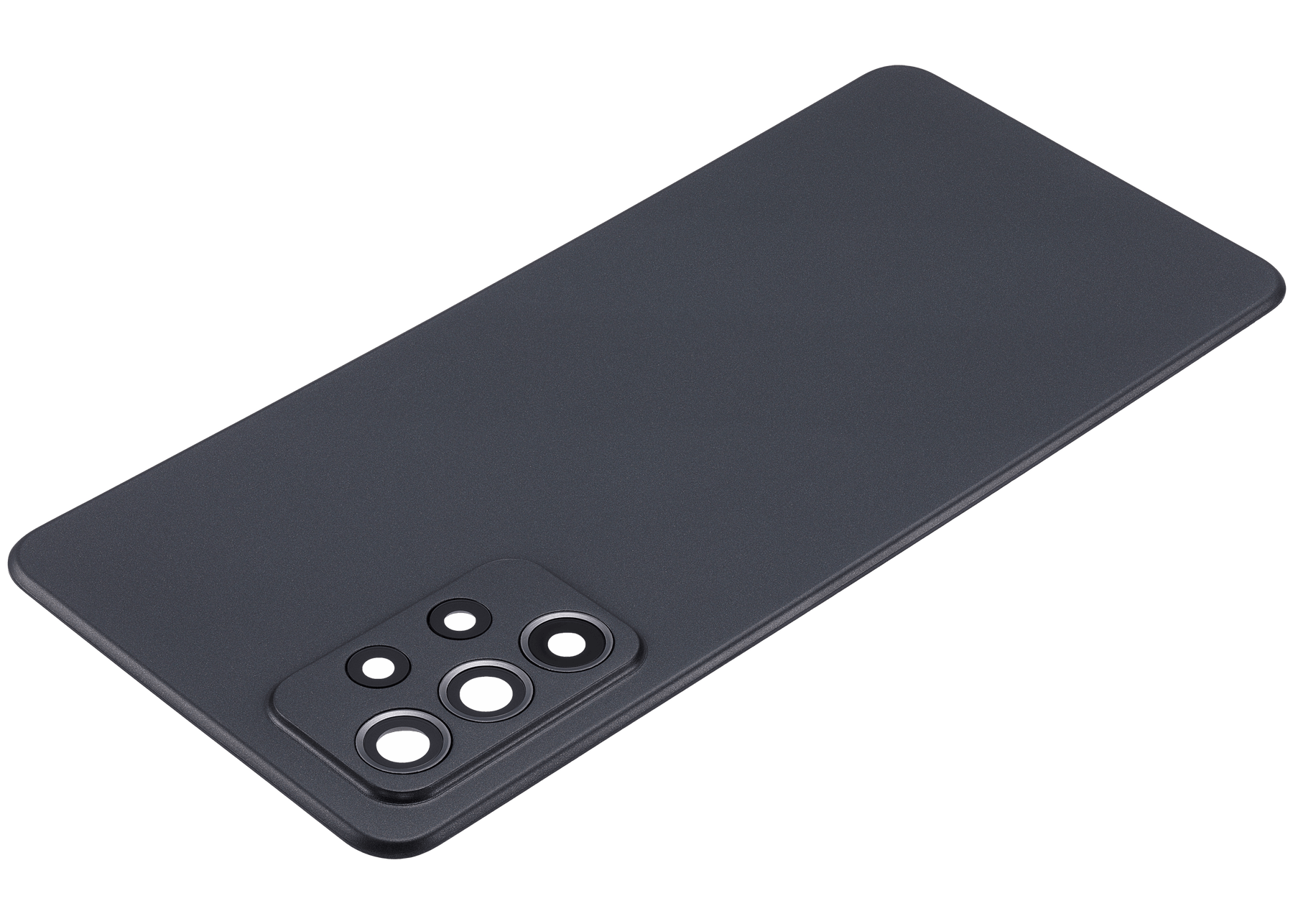 Replacement Back Cover Glass With Camera Lens Compatible For Samsung Galaxy A52 4G (A525 / 2021) (Vemake) (Black)