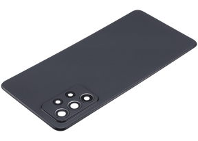 Replacement Back Cover Glass With Camera Lens Compatible For Samsung Galaxy A52 4G (A525 / 2021) (Vemake) (Black)