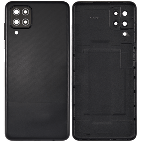 Back Cover Glass With Camera Lens Compatible For Samsung Galaxy A12 (A125 / 2020) (Vemake) (Black)