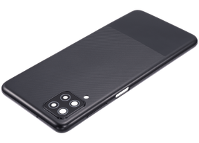 Back Cover Glass With Camera Lens Compatible For Samsung Galaxy A12 (A125 / 2020) (Vemake) (Black)
