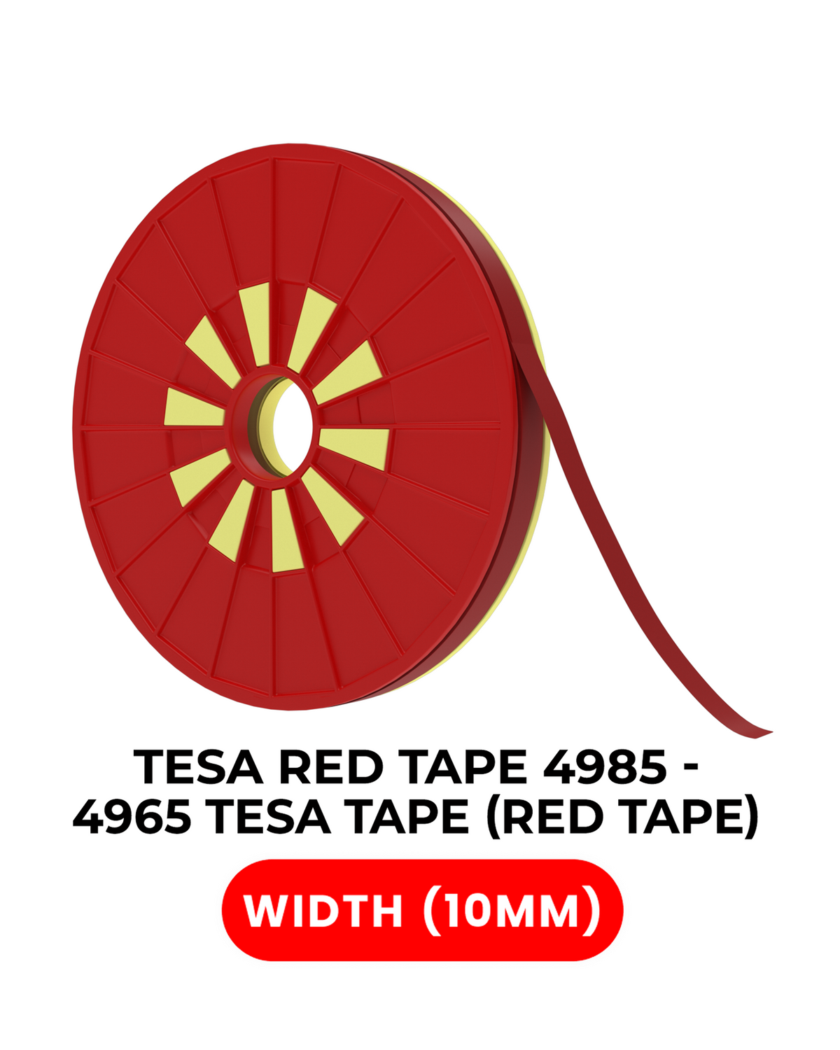 Double-Sided Polyester Red Tape (10MM X 25M) (Tesa Model # 4965)