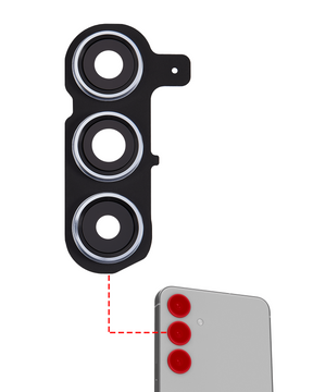 Replacement Back Camera Lens With Cover Bezel Ring Compatible For Samsung Galaxy S24 Plus 5G (Sapphire Blue)