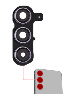 Back Camera Lens Replacement With Cover Bezel Ring Compatible For Samsung Galaxy S24 Plus 5G  by MacFactory.Store(Cobalt Violet)