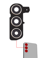 Replacement Back Camera Lens With Cover Bezel Ring Compatible For Samsung Galaxy S24 5G (Amber Yellow)