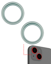 Back Camera Bezel Ring Only Compatible For iPhone 15 / 15 Plus (Green) (2 Piece Set)
