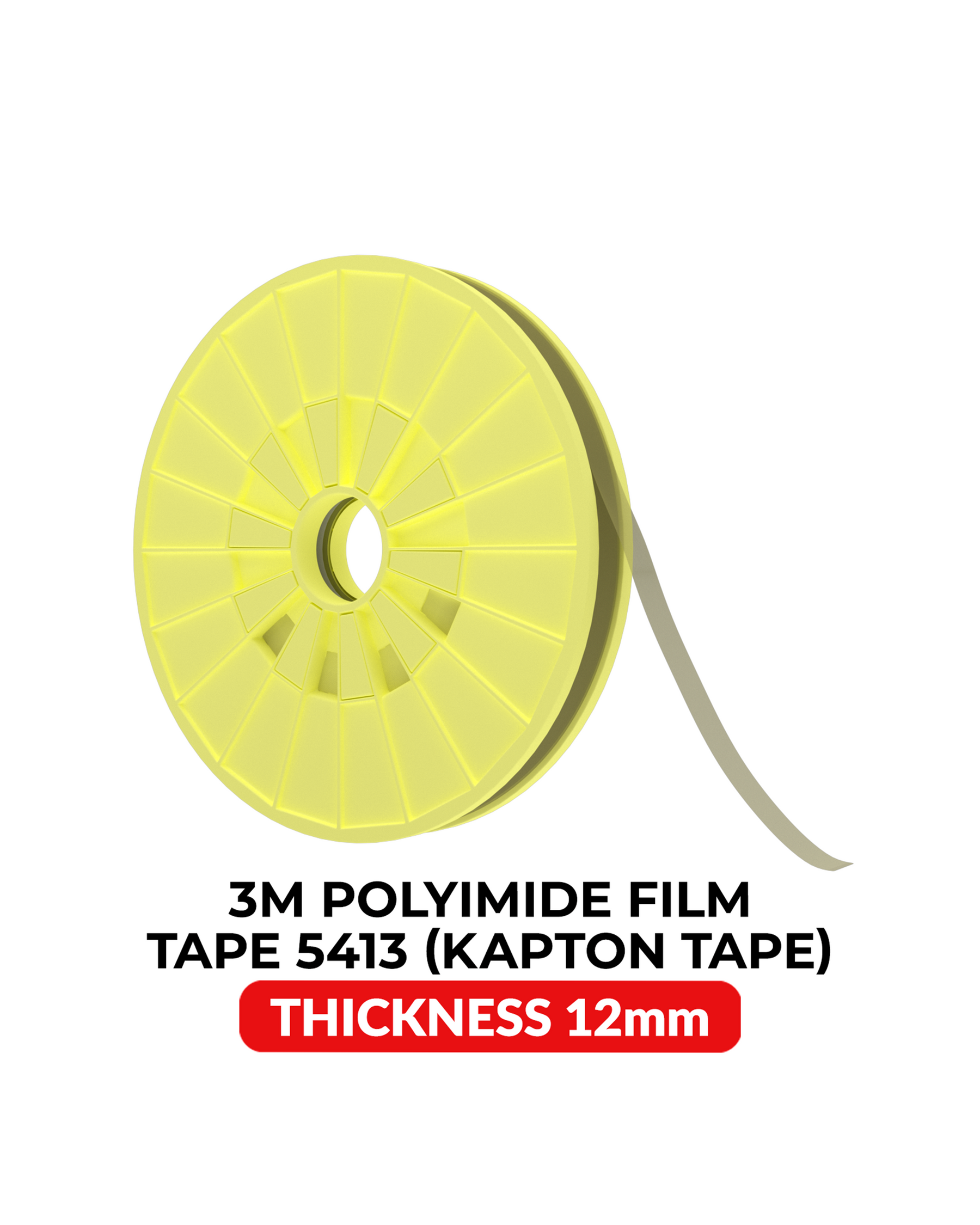 Heat Resistant Kapton Polyimide Tape (12MM x 33M) (3M Model # 5413)