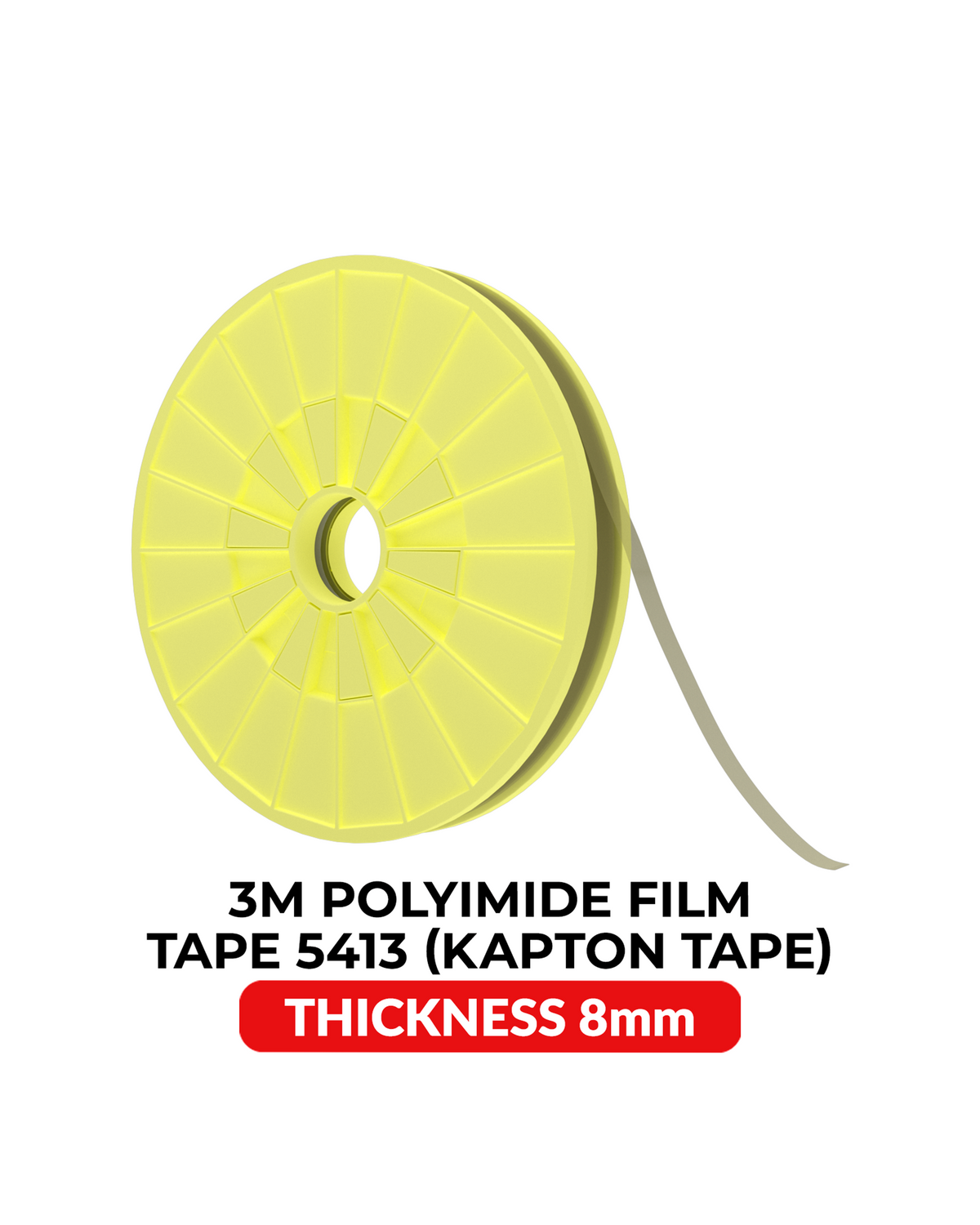 Heat Resistant Kapton Polyimide Tape (8MM x 33M) (3M Model # 5413)