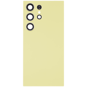 Back Cover Glass With Camera Lens Compatible For Samsung Galaxy S24 Ultra 5G Replacement(No Logo) (Aftermarket Plus) (Titanium Yellow)