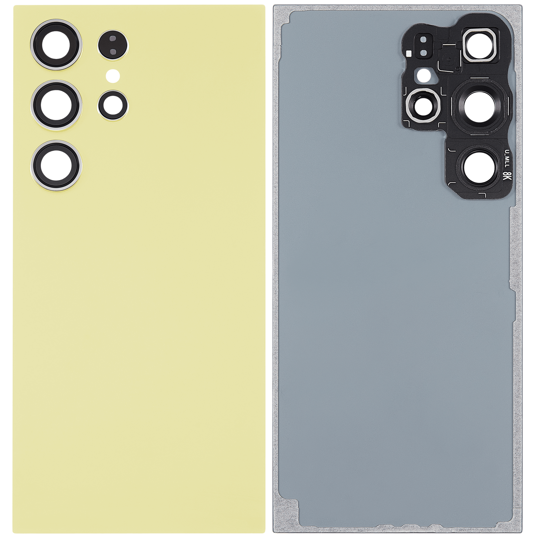 Back Cover Glass With Camera Lens Compatible For Samsung Galaxy S24 Ultra 5G Replacement(No Logo) (Aftermarket Plus) (Titanium Yellow)