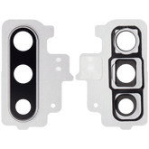 Replacement Back Camera Lens With Bracket / Bezel Compatible For Samsung Galaxy Note 10 (Aura Glow / Silver)