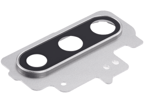 Replacement Back Camera Lens With Bracket / Bezel Compatible For Samsung Galaxy Note 10 (Aura Glow / Silver)