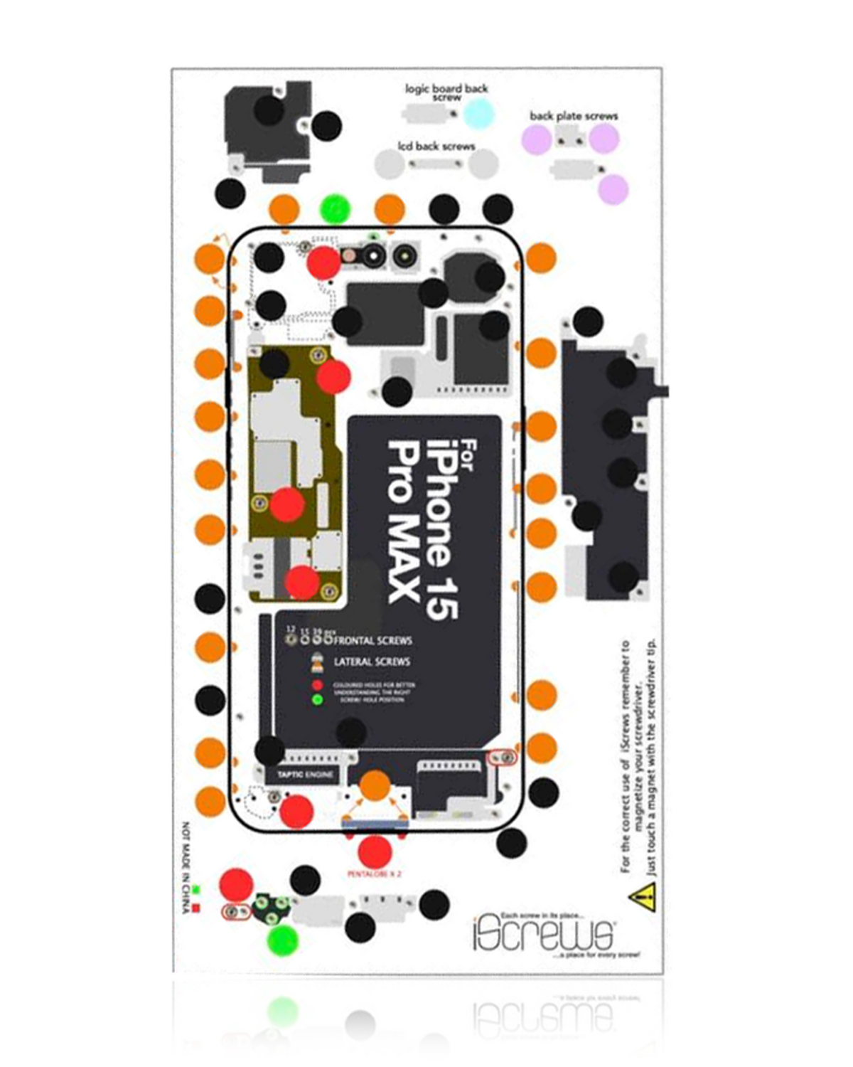iScrews Position Mat Compatible For iPhone 15 Pro Max (dottorpod)