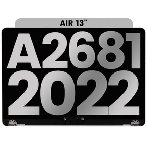 Complete LCD Display Assembly Compatible For MacBook Air 13" (A2681 / Mid 2022) (Used OEM Pull: Grade A) (Silver)