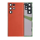 Back Cover Glass With Camera Lens Compatible For Samsung Galaxy S22 Ultra Replacement (Service Pack) (Red)