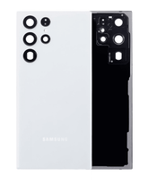 Replacement Back cover Glass With Camera Lens Compatible For Samsung Galaxy S22 Ultra 5G (Service Pack) (White)