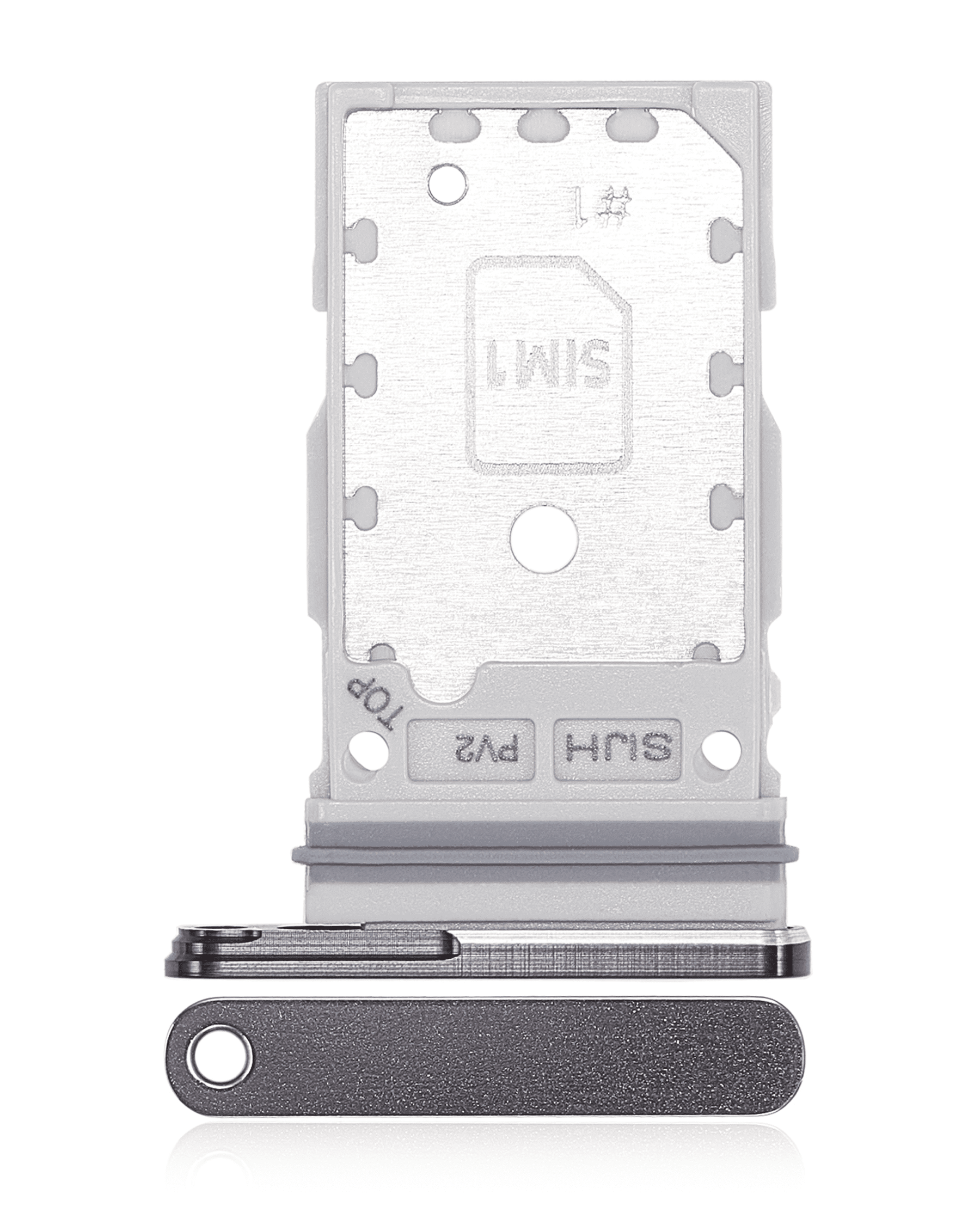 Dual Sim Card Tray Compatible For Samsung Galaxy S22 Ultra  Replacement (Phantom Black)