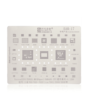 Replacement Reballing Stencil For IC Chip Compatible For Samsung Galaxy S22 / S22 Plus / S22 Ultra (Amaoe)