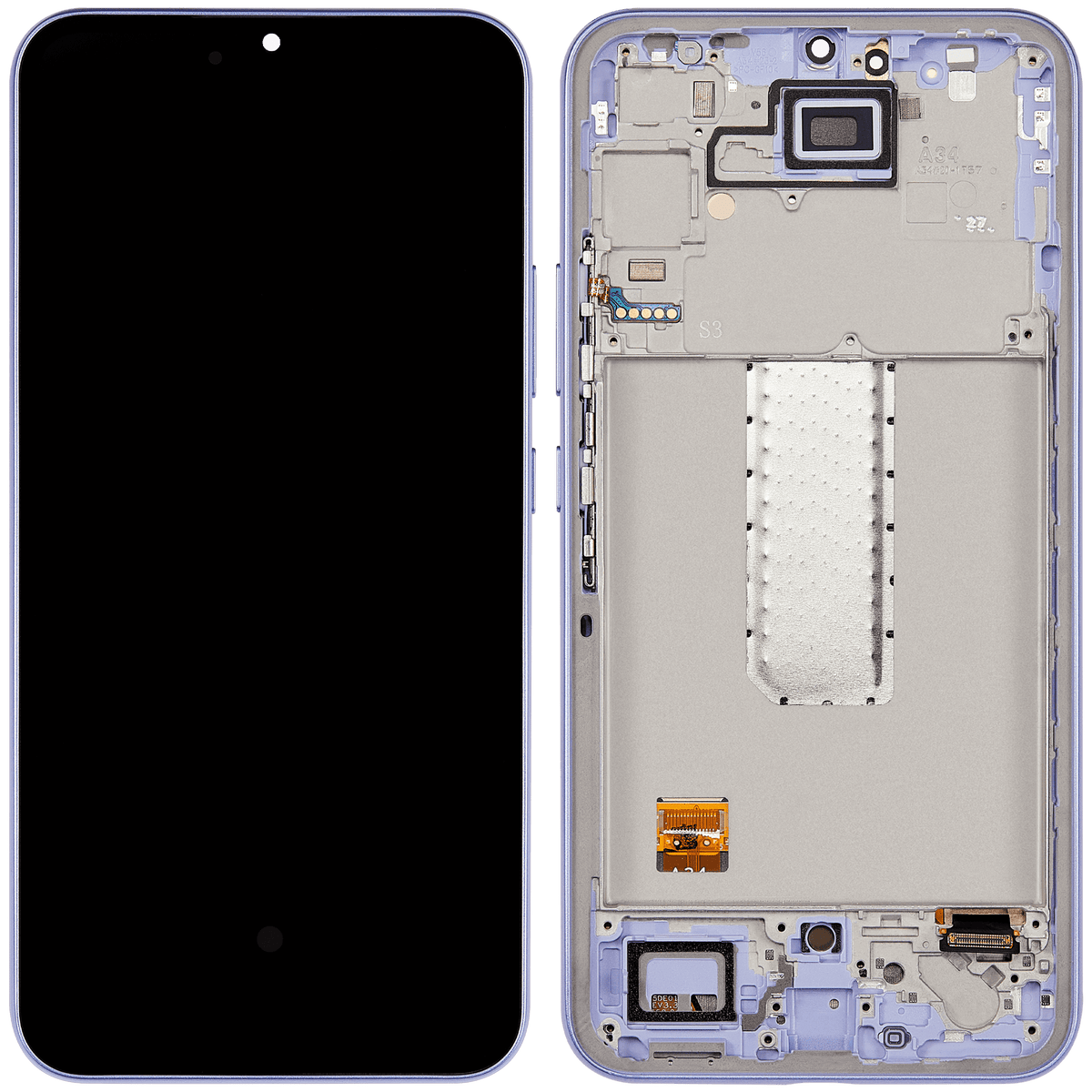 OLED Assembly With Frame Compatible For Samsung Galaxy A34 5G (A346 / 2023) (Refurbished) (Violet)