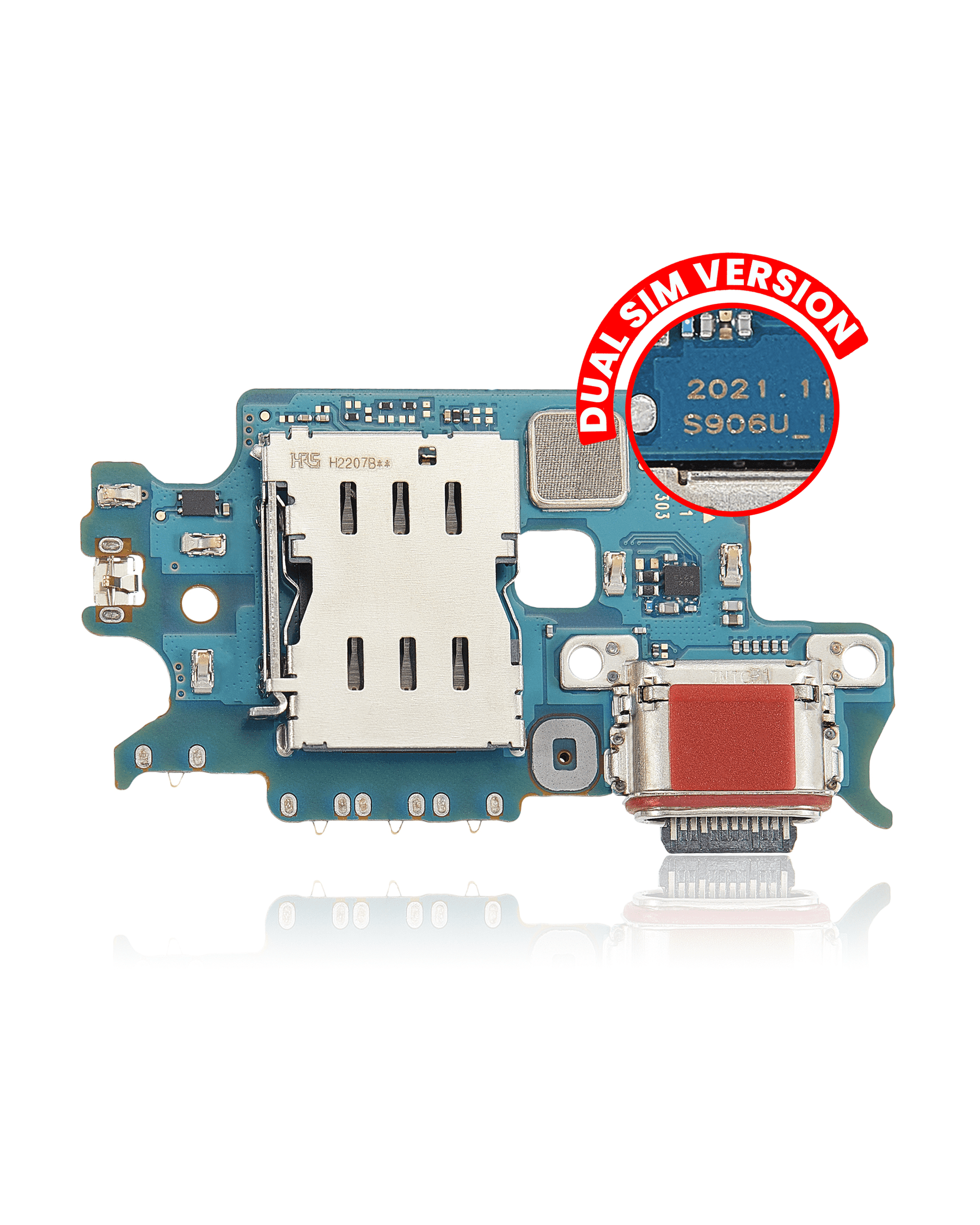 Charging Port Board With Sim Card Reader Compatible For Samsung Galaxy S22 5G Replacement  (S9010) (Dual Sim Version)